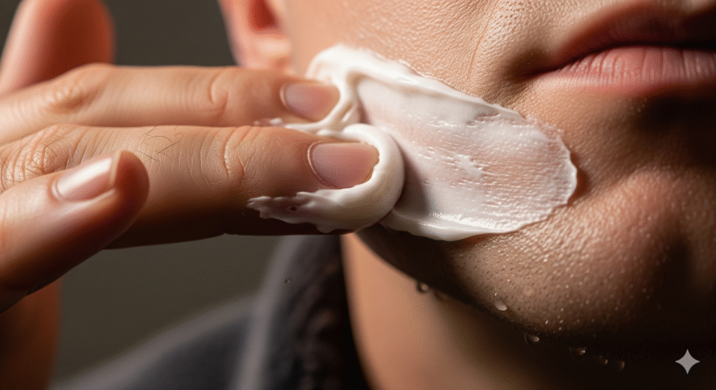 shaving dry skin